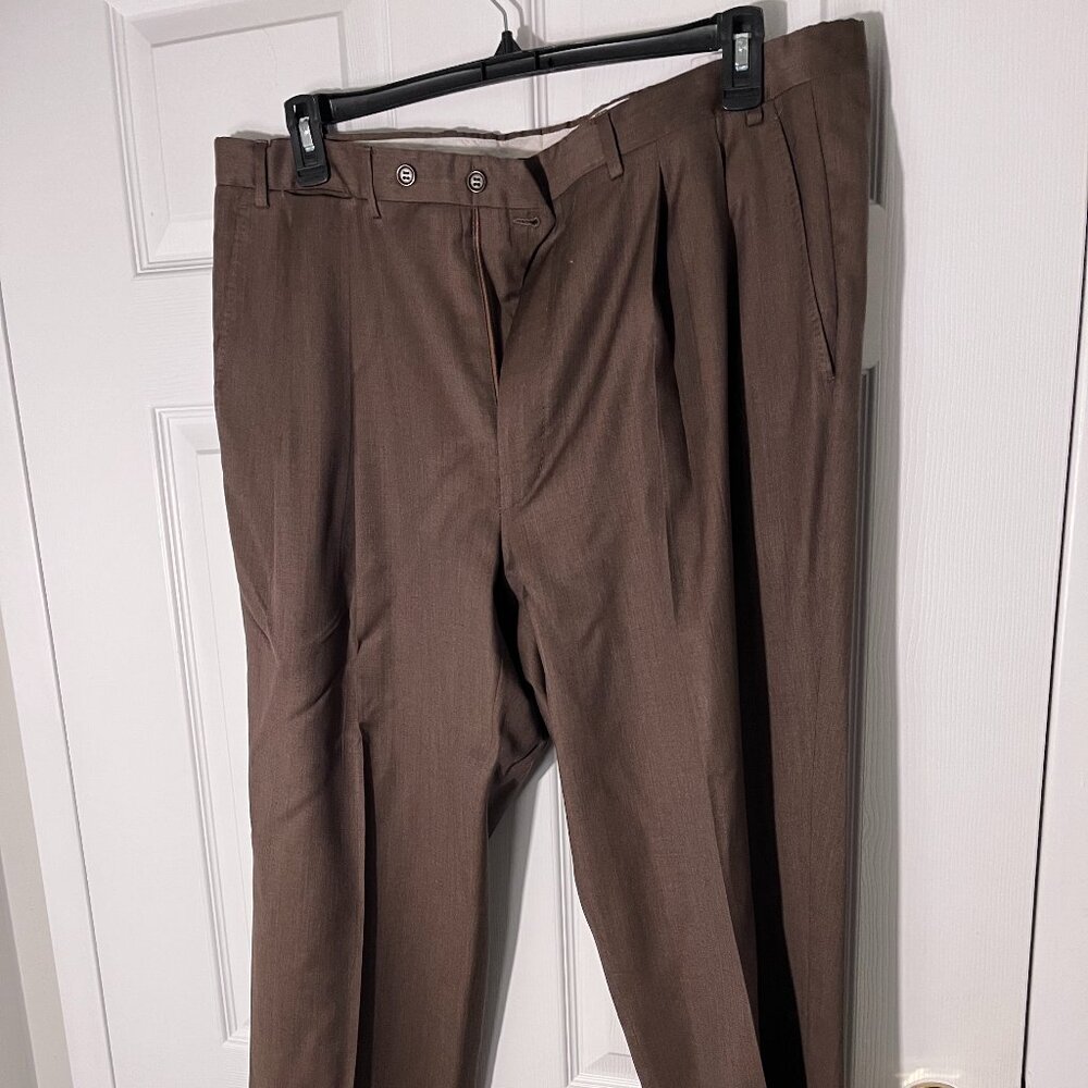 Canali Brown Virgin Wool Dress Slacks (38x28)